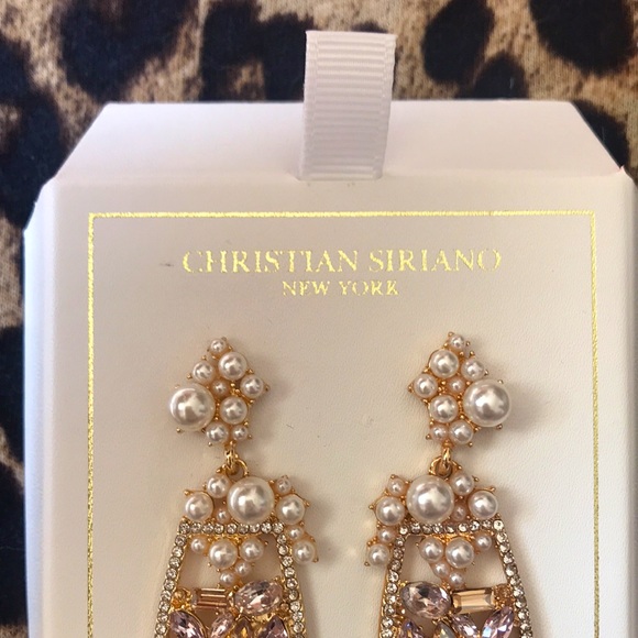 Brand Christian Siriano Champagne Glass Dangling Earrings - Picture 3 of 7